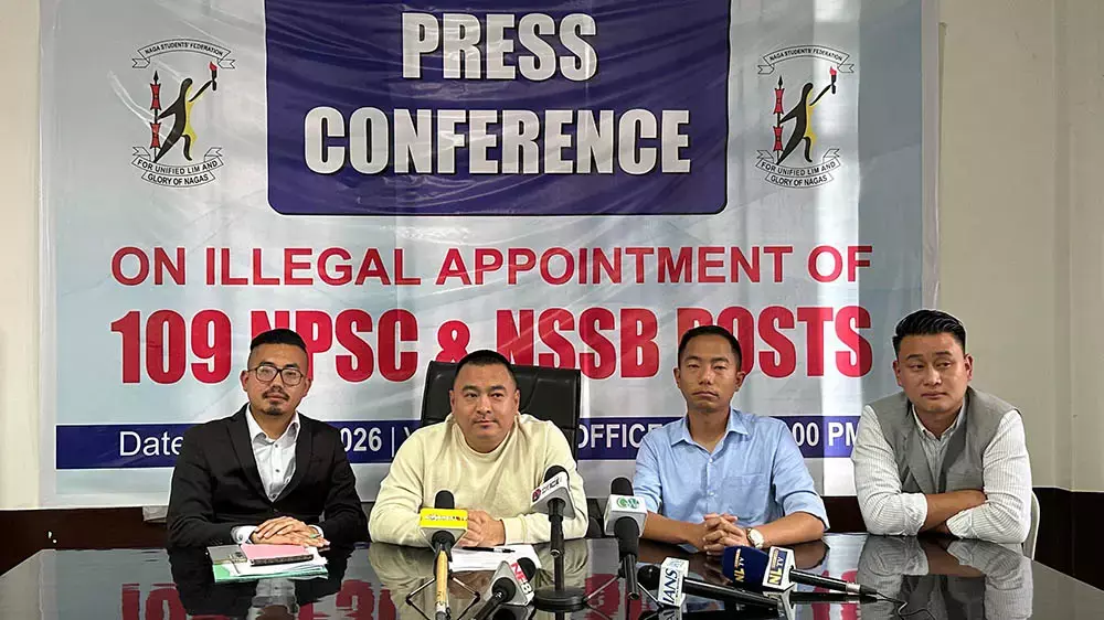 Nagaland: NSF ने अलग-अलग डिपार्टमेंट में 109 गैर-कानूनी नियुक्तियों को पकड़ा Nagaland: NSF ने अलग-अलग डिपार्टमेंट में 109 गैर-कानूनी नियुक्तियों को पकड़ा