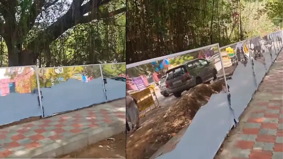 Mysore : खुले में पेशाब रोकने के लिए अनोखी पहल, दीवार पर लगाए गए रिफ्लेक्टिव मिरर Mysore : खुले में पेशाब रोकने के लिए अनोखी पहल, दीवार पर लगाए गए रिफ्लेक्टिव मिरर