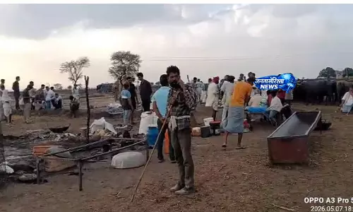 Sheopur : नारायणपुरा गांव में भीषण आग, झोपड़ियां और पशुधन जलकर खाक, कई लोग घायल Sheopur : नारायणपुरा गांव में भीषण आग, झोपड़ियां और पशुधन जलकर खाक, कई लोग घायल