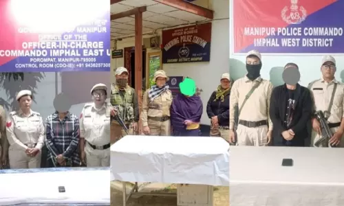 मणिपुर में काउंटर-इंसर्जेंसी ऑपरेशन, KYKL और PREPAK के तीन बागी गिरफ्तार मणिपुर में काउंटर-इंसर्जेंसी ऑपरेशन, KYKL और PREPAK के तीन बागी गिरफ्तार