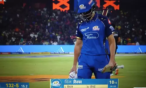 RAIPUR IPL 2026 MI VS RCB : विल जैक्स आउट