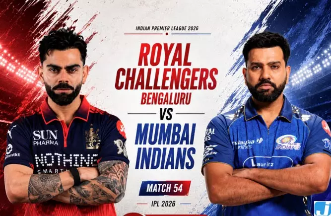 MI vs RCB: भुवनेश्वर कुमार ने दिलाया बड़ा झटका, 18 ओवर में मुंबई 155/6 MI vs RCB: भुवनेश्वर कुमार ने दिलाया बड़ा झटका, 18 ओवर में मुंबई 155/6