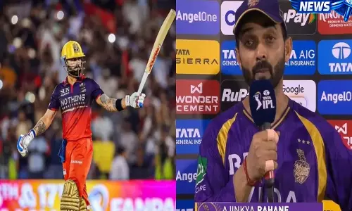 खतरनाक खिलाड़ी! RCB ने KKR को किया बाहर , रहाणे ने कैच छोड़े पर कोहली की तारीफ