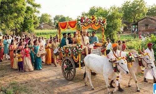 अनोखी शादी: बैलगाड़ी पर निकली बारात, सादगी और पर्यावरण संरक्षण का दिया संदेश