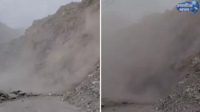 किन्नौर में मलिंग नाला के पास भूस्खलन, NH-501 बंद, वाहनों की लंबी कतारें किन्नौर में मलिंग नाला के पास भूस्खलन, NH-501 बंद, वाहनों की लंबी कतारें