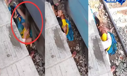 Bihar : ट्रेन बच्चों के पास से तेज़ी से गुज़री, महिला ने अपने शरीर से उन्हें बचाया - VIDEO