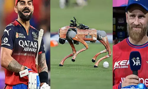 Virat Kohlis का हंसी वाला मोमेंट: IPL में रोबोट डॉग चंपक के साथ केन विलियमसन - VIDEO Virat Kohlis का हंसी वाला मोमेंट: IPL में रोबोट डॉग चंपक के साथ केन विलियमसन - VIDEO