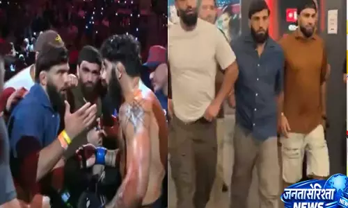 UFC स्टार अरमान त्सारुक्यान राउसी बनाम कारानो इवेंट में नमो फाज़िल से मिलने के लिए बैरियर पार किए - VIDEO