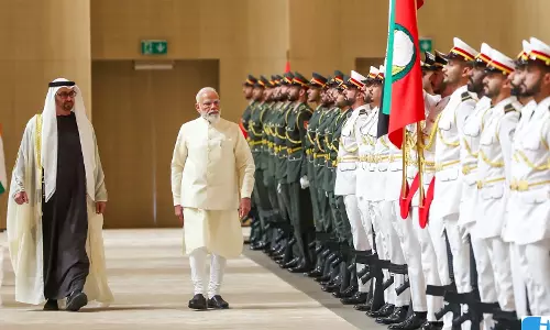 PM मोदी की UAE यात्रा से भारत-खाड़ी संबंधों में नई मजबूती की उम्मीद PM मोदी की UAE यात्रा से भारत-खाड़ी संबंधों में नई मजबूती की उम्मीद