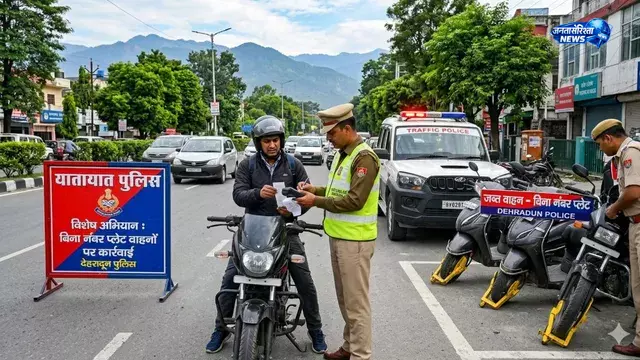 Uttarakhand : दून पुलिस की बड़ी कार्रवाई, बिना नंबर प्लेट वाहनों पर 4 महीनों में 2578 चालान Uttarakhand : दून पुलिस की बड़ी कार्रवाई, बिना नंबर प्लेट वाहनों पर 4 महीनों में 2578 चालान