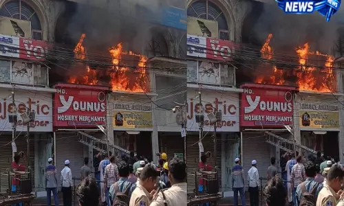 Hyderabad: SYJ कॉम्प्लेक्स में आग लगने का वीडियो वायरल, हैदराबाद में हड़कंप