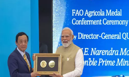 FAO द्वारा 2026 के लिए एग्रीकोला मेडल मानव कल्याण के प्रति भारत की प्रतिबद्धता को एक सम्मान है: PM मोदी FAO द्वारा 2026 के लिए एग्रीकोला मेडल मानव कल्याण के प्रति भारत की प्रतिबद्धता को एक सम्मान है: PM मोदी