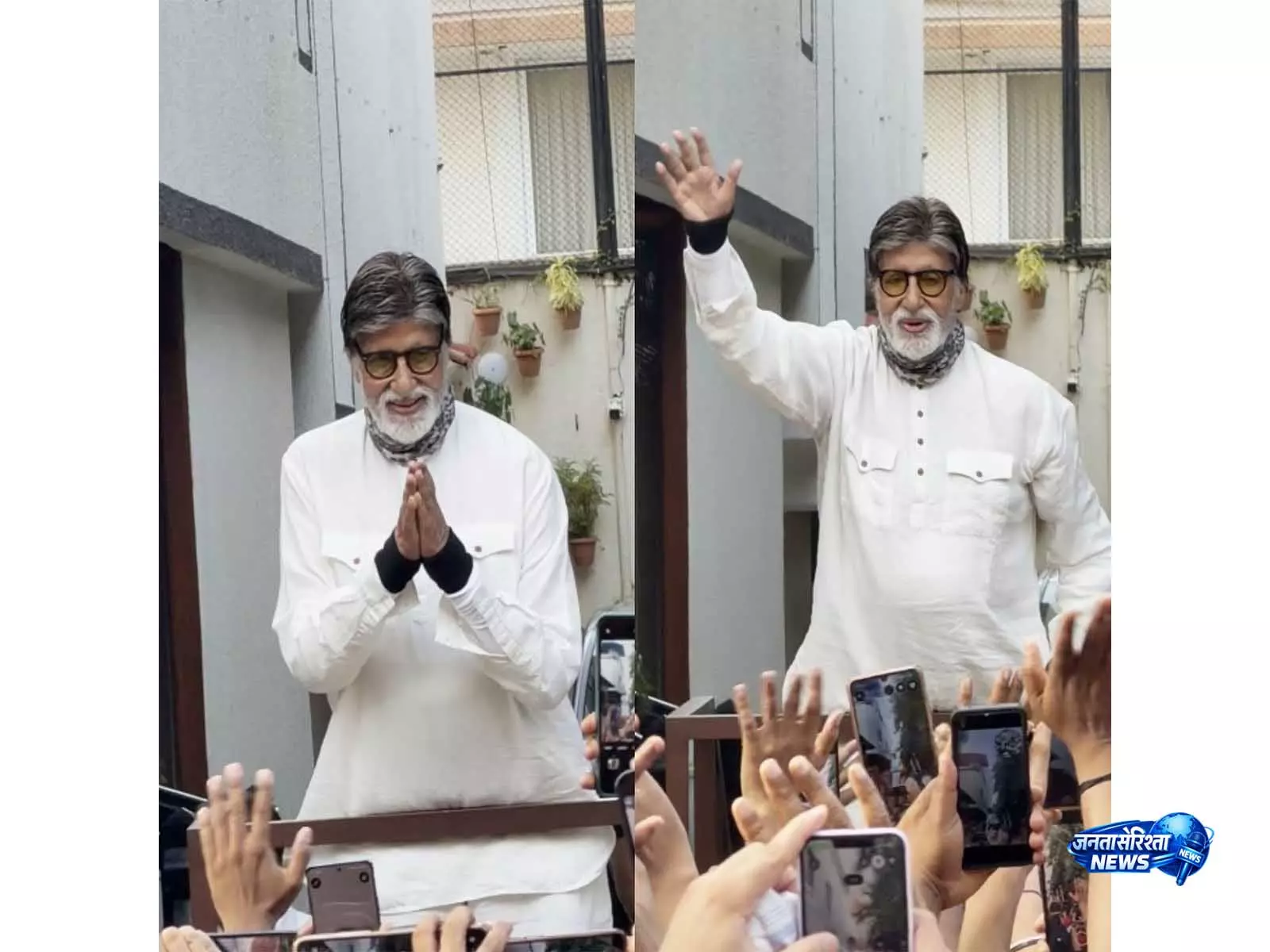 Amitabh Bachchan ने ‘जलसा’ के बाहर फैंस का किया अभिवादन Amitabh Bachchan ने ‘जलसा’ के बाहर फैंस का किया अभिवादन