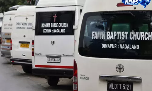 Nagaland: चर्च गाड़ियों पर साइनेज प्रतिबंध को लेकर फोरम ने जताई आपत्ति Nagaland: चर्च गाड़ियों पर साइनेज प्रतिबंध को लेकर फोरम ने जताई आपत्ति