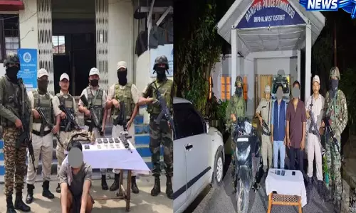 सुरक्षा बलों ने Manipur में पांच उग्रवादी कैडरों गिरफ्तार, हथियार और गोला-बारूद बरामद किए गए सुरक्षा बलों ने Manipur में पांच उग्रवादी कैडरों गिरफ्तार, हथियार और गोला-बारूद बरामद किए गए