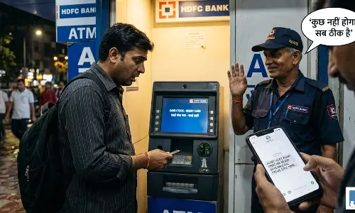 ATM में फंसा कार्ड: गार्ड की बात मानना पड़ा भारी, खाते से उड़ गए 59 हजार