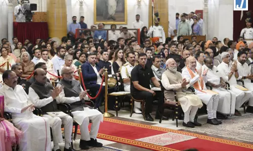 उपराष्ट्रपति सी.पी. राधाकृष्णन ने पद्म पुरस्कार 2026 समारोह में लिया भाग उपराष्ट्रपति सी.पी. राधाकृष्णन ने पद्म पुरस्कार 2026 समारोह में लिया भाग