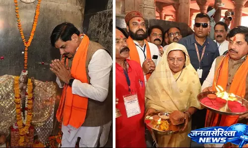 MP : मोहन यादव ने भोजशाला में वाग्देवी की पूजा की