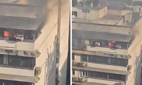 रिहायशी इमारत में लगी आग, फायर ब्रिगेड ने समय रहते बुझाई