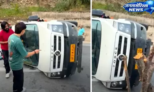 Himachal ; मनाली हाईवे पर ट्रैवलर वाहन पलटा, पांच पर्यटक घायल