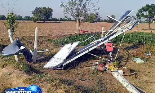 Abohar में तूफान से सोलर पैनल उखड़े