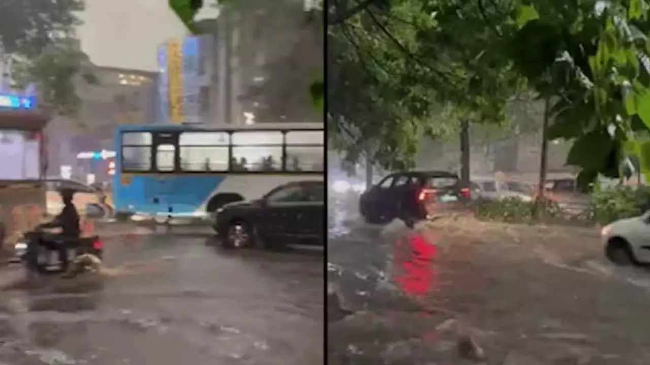 Karnataka: शहर में मूसलाधार बारिश, मुख्य सड़कें प्रभावित Karnataka: शहर में मूसलाधार बारिश, मुख्य सड़कें प्रभावित
