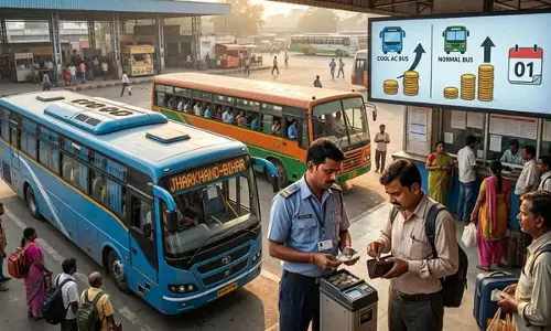 Jharkhand : बस किराए में 1 जून से 15–30% बढ़ोतरी, डीजल और टोल टैक्स बढ़ने से फैसला Jharkhand : बस किराए में 1 जून से 15–30% बढ़ोतरी, डीजल और टोल टैक्स बढ़ने से फैसला