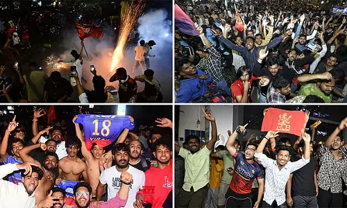 RCB की लगातार दूसरी IPL जीत पर देशभर में जश्न, कोहली के छक्के से ऐतिहासिक जीत RCB की लगातार दूसरी IPL जीत पर देशभर में जश्न, कोहली के छक्के से ऐतिहासिक जीत