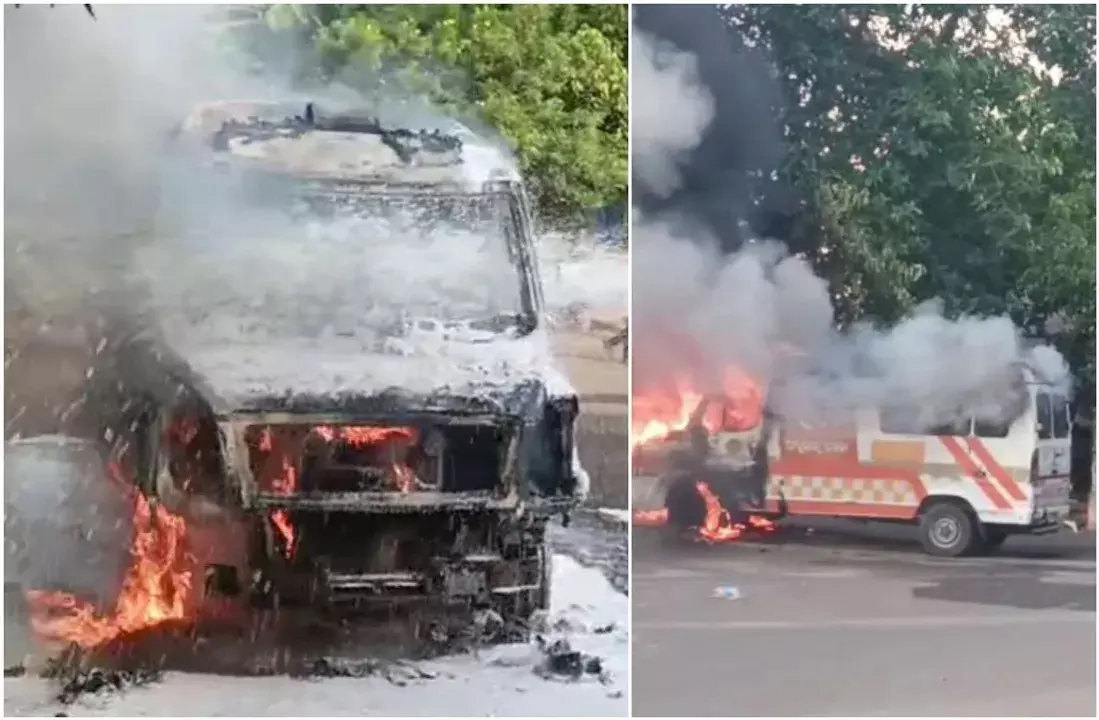 Bhubaneswar : जगमारा में एम्बुलेंस में आग, गाड़ी जलकर खाक Bhubaneswar : जगमारा में एम्बुलेंस में आग, गाड़ी जलकर खाक