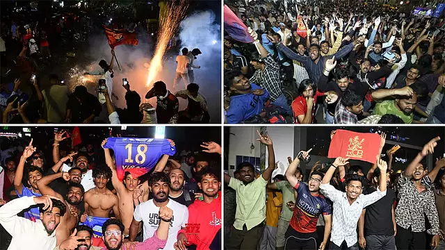 RCB की लगातार दूसरी IPL जीत पर देशभर में जश्न, कोहली के छक्के से ऐतिहासिक जीत RCB की लगातार दूसरी IPL जीत पर देशभर में जश्न, कोहली के छक्के से ऐतिहासिक जीत