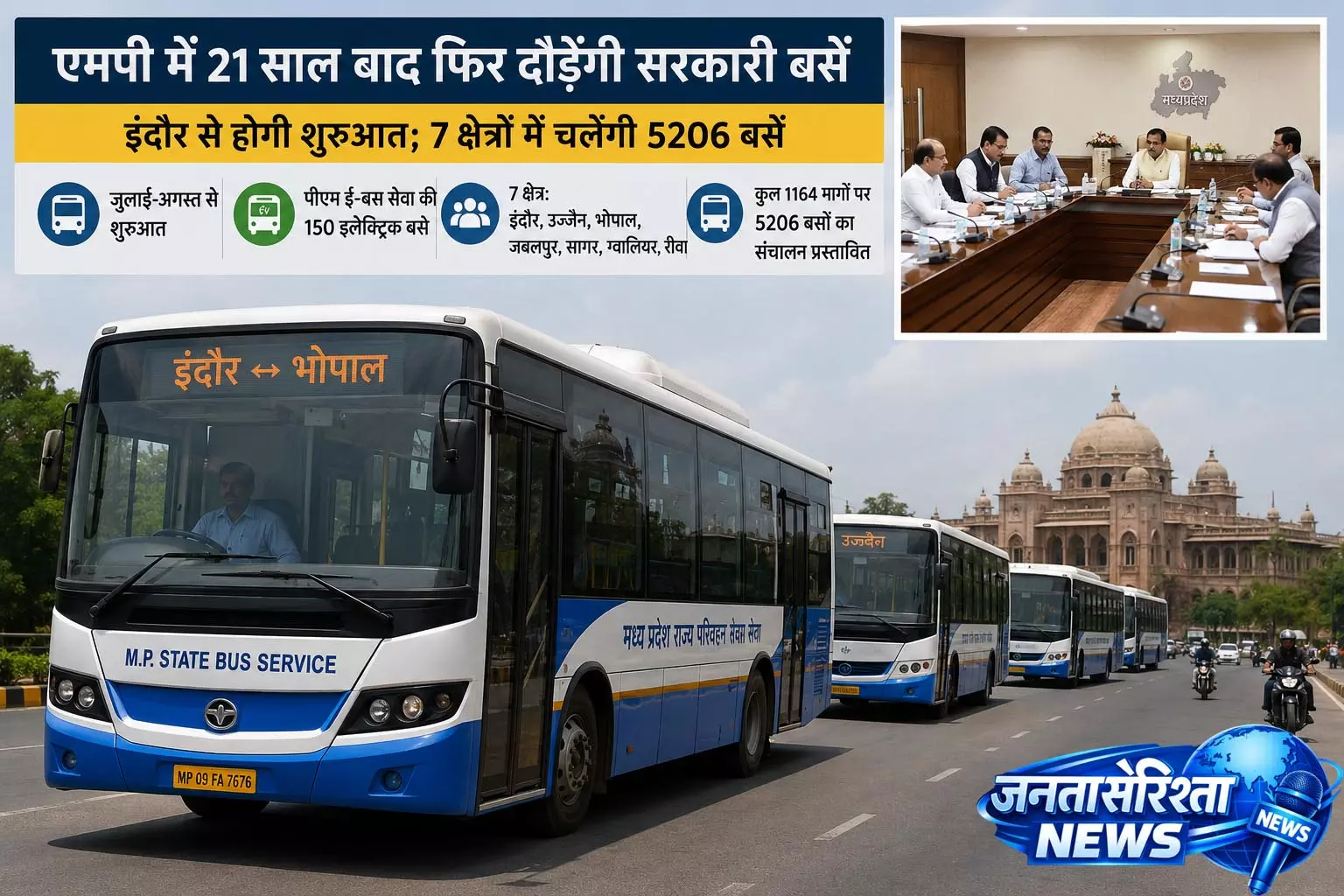 एमपी में 21 साल बाद फिर दौड़ेंगी सरकारी बसें, 7 क्षेत्रों में चलेंगी 5206 बसें एमपी में 21 साल बाद फिर दौड़ेंगी सरकारी बसें, 7 क्षेत्रों में चलेंगी 5206 बसें