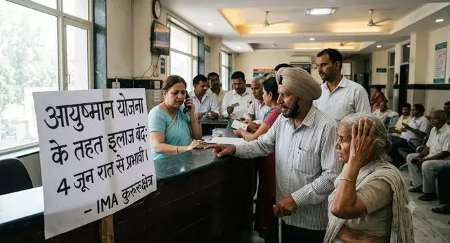आयुष्मान योजना के तहत इलाज रोकने का IMA का ऐलान, 45 करोड़ बकाया का दावा आयुष्मान योजना के तहत इलाज रोकने का IMA का ऐलान, 45 करोड़ बकाया का दावा