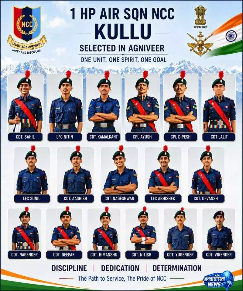 Kullu यूनिट के 17 एनसीसी कैडेट्स अग्निवीर स्कीम के तहत चुने गए Kullu यूनिट के 17 एनसीसी कैडेट्स अग्निवीर स्कीम के तहत चुने गए
