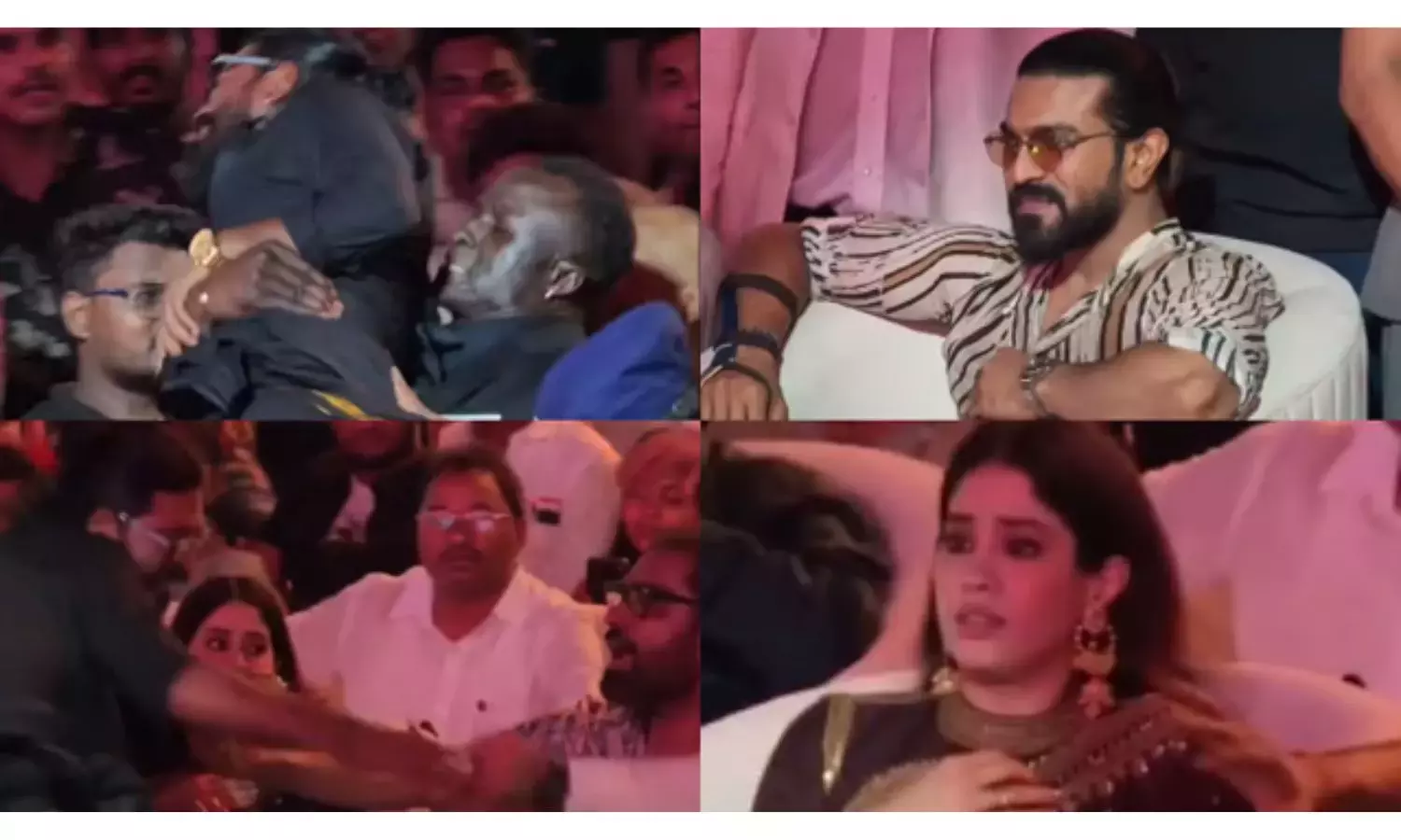 Telangana: फैन राम चरण पर कूदा, बॉडीगार्ड ने इवेंट के बीच फैन को पकड़ा!
