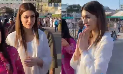 Cocktail 2 की रिलीज़ से पहले कृति सनोन ने श्री वेंकटेश्वर स्वामी मंदिर में की पूजा-अर्चना