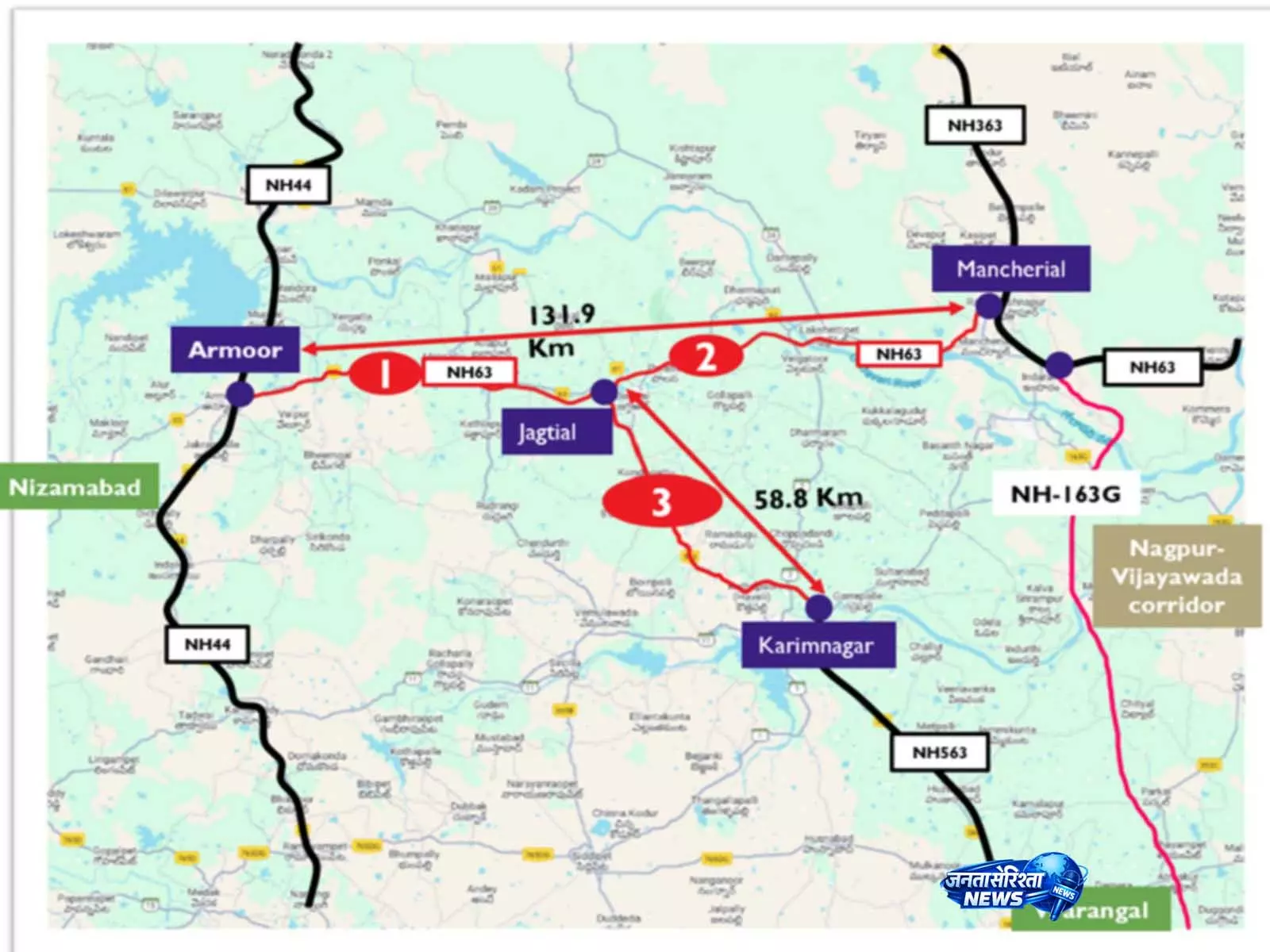 कैबिनेट ने हाइब्रिड एन्युइटी मॉडल के तहत NH-63 आर्मूर-मंचेरियल सेक्शन को चौड़ा करने की मंज़ूरी दी कैबिनेट ने हाइब्रिड एन्युइटी मॉडल के तहत NH-63 आर्मूर-मंचेरियल सेक्शन को चौड़ा करने की मंज़ूरी दी