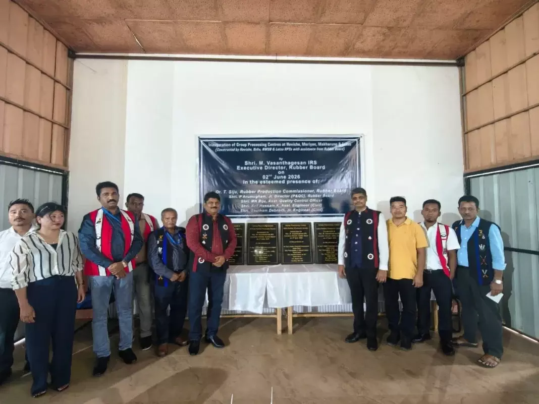 Nagaland: रबर बोर्ड ने दीमापुर में चार ग्रुप प्रोसेसिंग सेंटर का उद्घाटन किया Nagaland: रबर बोर्ड ने दीमापुर में चार ग्रुप प्रोसेसिंग सेंटर का उद्घाटन किया
