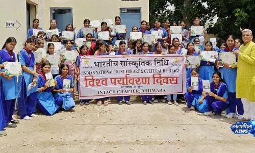 INTACH भीलवाड़ा द्वारा विश्व पर्यावरण दिवस पर पोस्टर प्रतियोगिता संपन्न 45 छात्राओं ने लिया भाग