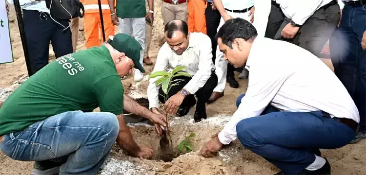 Haridwar: पर्यावरण संरक्षण का संदेश देते हुए जिलाधिकारी ने लगाया रुद्राक्ष पौधा