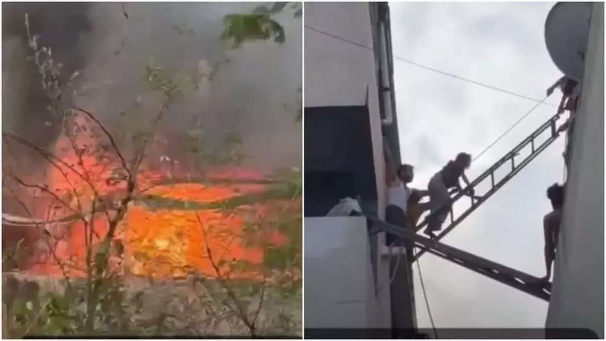 Indore में इलेक्ट्रिक गाड़ी शोरूम में भीषण आग, लोग फंसे; वीडियो वायरल Indore में इलेक्ट्रिक गाड़ी शोरूम में भीषण आग, लोग फंसे; वीडियो वायरल