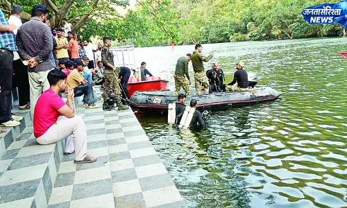 रेणुकाजी झील में 24 घंटे बाद शुरू हुआ सर्च अभियान