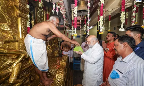 अमित शाह ने आर.के. पुरम स्थित अय्यप्पा मंदिर में की पूजा