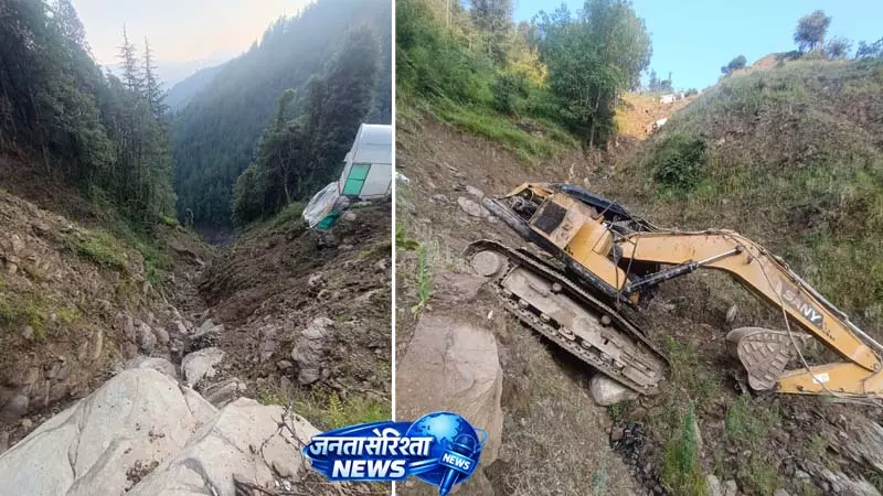 बगस्याड़ में LNT मशीन लेकर जा रहा ट्रक खाई में गिरा, चालक की मौत बगस्याड़ में LNT मशीन लेकर जा रहा ट्रक खाई में गिरा, चालक की मौत