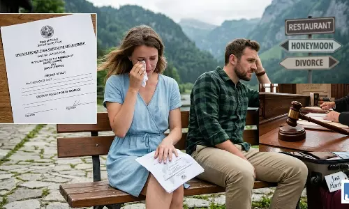 Honeymoon Divorce: हनीमून में नहीं मिली प्राइवेसी, दुल्हन ने उठाया खौफनाक कदम, फिर दिया तलाक Honeymoon Divorce: हनीमून में नहीं मिली प्राइवेसी, दुल्हन ने उठाया खौफनाक कदम, फिर दिया तलाक