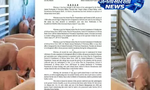Assam के तिनसुकिया में ASF फैलने से पिग व्यापार पर रोक Assam के तिनसुकिया में ASF फैलने से पिग व्यापार पर रोक