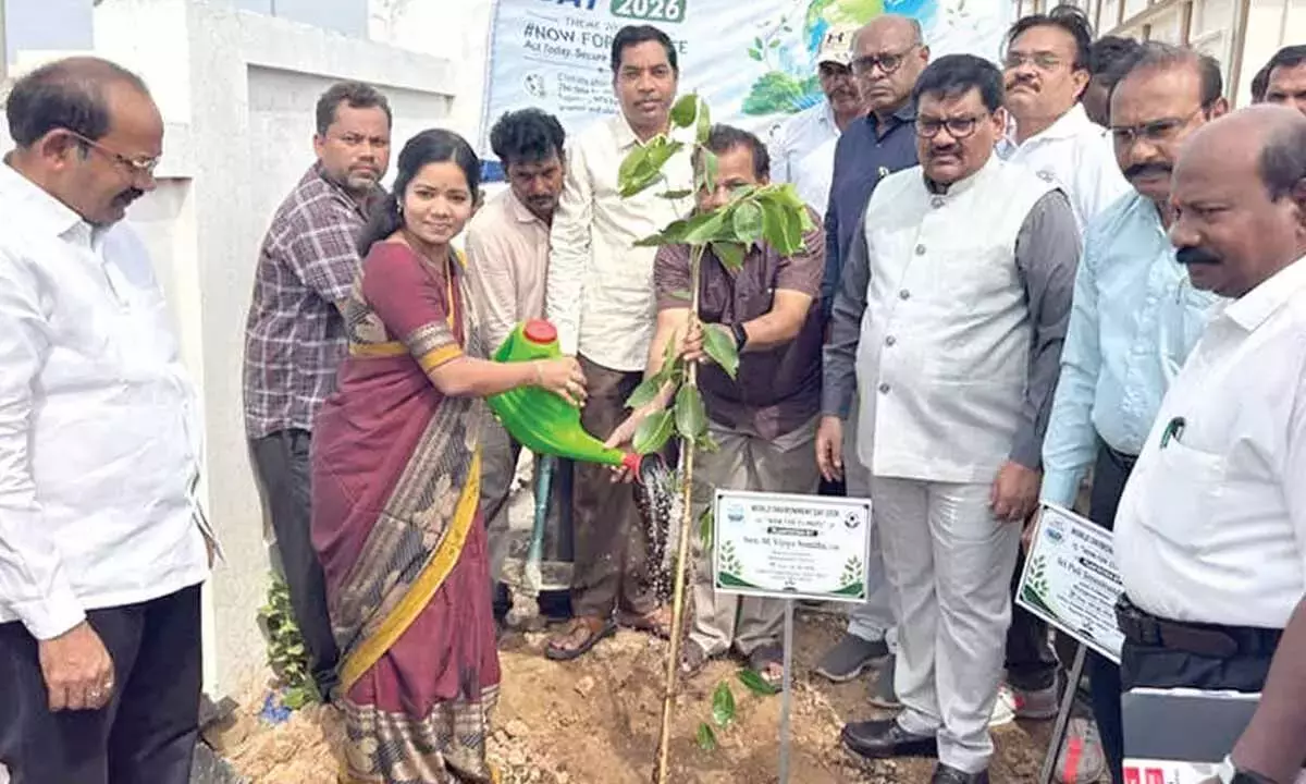 Andhra: लोगों से पेड़ लगाने का आग्रह Andhra: लोगों से पेड़ लगाने का आग्रह