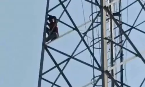 प्रेमिका को उठा ले गई पुलिस, प्रेमी ने मोबाइल टावर में चढ़कर किया ड्रामा प्रेमिका को उठा ले गई पुलिस, प्रेमी ने मोबाइल टावर में चढ़कर किया ड्रामा