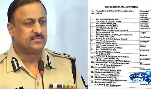 Odisha के 17 जिलों की देखरेख के लिए 15 IPS अधिकारियों को किया गया नियुक्त Odisha के 17 जिलों की देखरेख के लिए 15 IPS अधिकारियों को किया गया नियुक्त