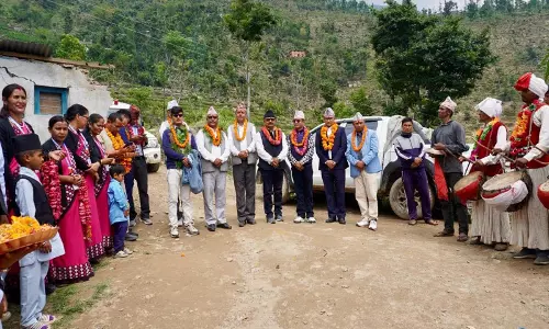 नेपाल के Kalikot में भारत की मदद से बनने वाली स्कूल बिल्डिंग की आधारशिला रखी नेपाल के Kalikot में भारत की मदद से बनने वाली स्कूल बिल्डिंग की आधारशिला रखी