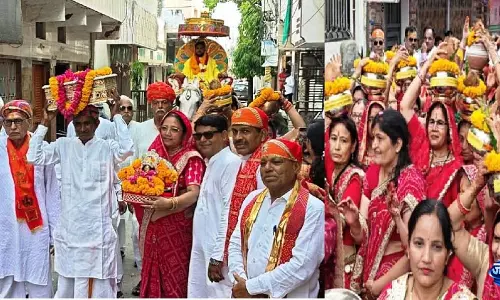 संजय कॉलोनी चारभुजा मंदिर में गूंजे शंखनाद, भव्य कलश यात्रा के साथ 26वां पाटोत्सव एवं भागवत कथा शुरू संजय कॉलोनी चारभुजा मंदिर में गूंजे शंखनाद, भव्य कलश यात्रा के साथ 26वां पाटोत्सव एवं भागवत कथा शुरू